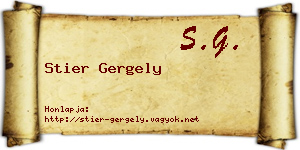 Stier Gergely névjegykártya